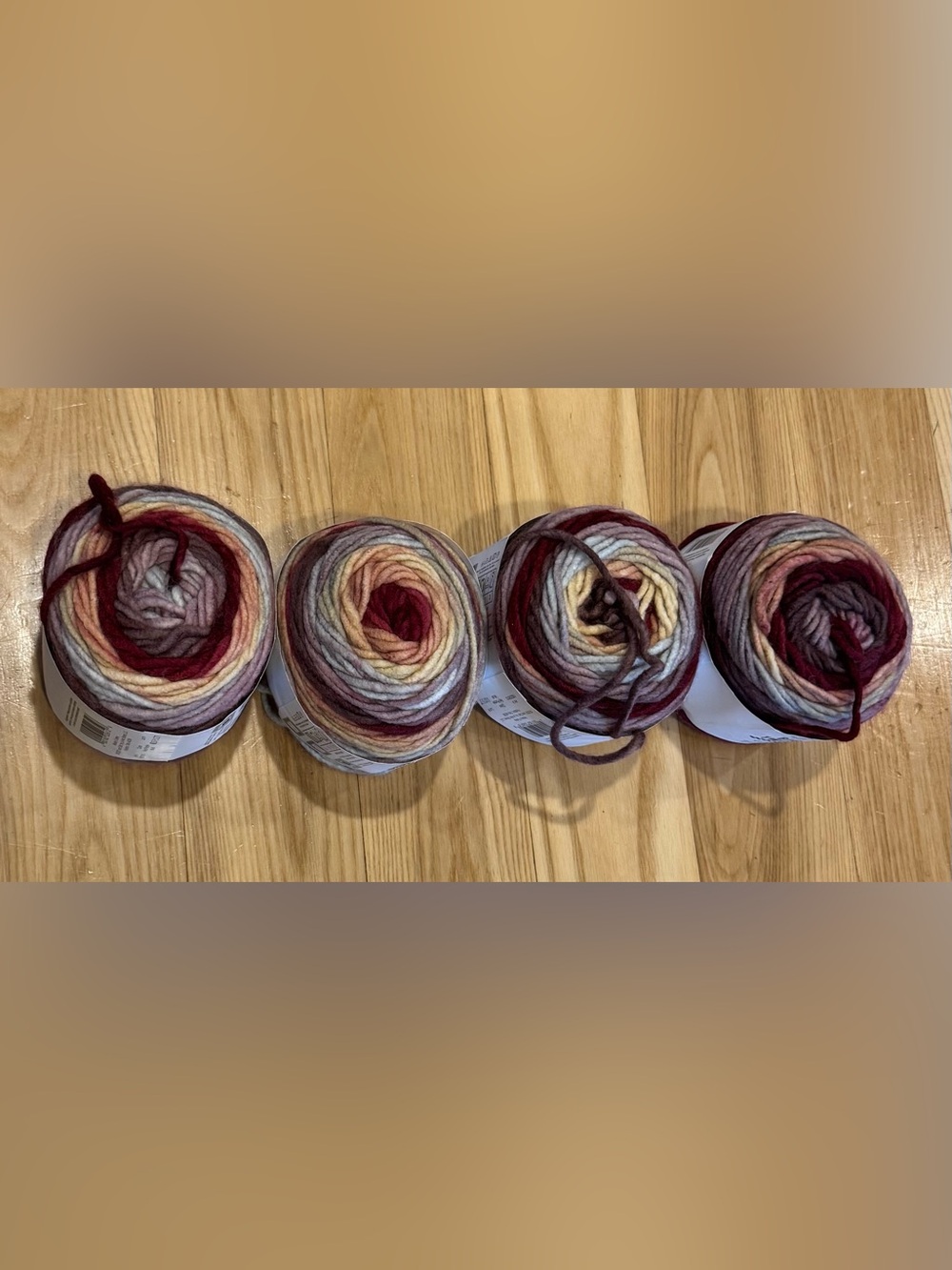 Big Twist Arcade Yarn Lot 4 Red Purple Multi Bulky 5
